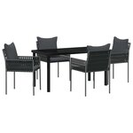 vidaXL Ensemble de salle à manger pour jardin 5 Pièces Noir Poly rotin