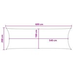 vidaXL Voile d'ombre 2 x 6 m HDPE Rectangulaire Taupe