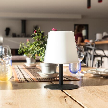 Lampe de table sans fil led standy mini noir acier h25cm - La Poste