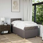 vidaXL Sommier à lattes de lit avec matelas Taupe 90x190 cm Tissu