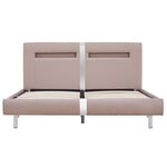 vidaXL Cadre de lit avec LED Cappuccino Similicuir 140 x 200 cm