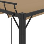 vidaXL Tonnelle avec toit à persienne 3x4 m Taupe Tissu et aluminium