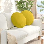 vidaXL Coussins de siège 2 Pièces Jaune Ø 40 x 13 cm Velours