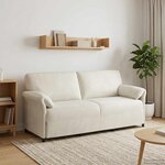 vidaXL Sofa 3 places Crème 198 x 83 x 95 cm Velours