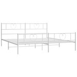 vidaXL Cadre de lit métal avec tête de lit/pied de lit blanc 183x213cm