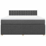 vidaXL Sommier à lattes de lit avec matelas Gris foncé 180x200cm Tissu
