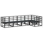 vidaXL Ensemble de canapé de jardin avec coussin 5 Pièces Noir Aluminium