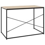 vidaXL Bureau d'ordinateur Noir et chêne 110x60x70cm Bois d'ingénierie