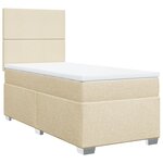 vidaXL Sommier à lattes de lit avec matelas Crème 80x200 cm Tissu
