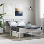 vidaXL Cadre de lit métal avec tête de lit blanc 120x190 cm