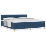 vidaXL Lit boxspring avec matelas avec matelas Bleu 200 x 200 cm tissu