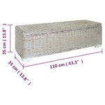 vidaXL Boîte de rangement Blanc 110 cm Rotin kubu naturel et acajou