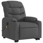 vidaXL Fauteuil inclinable de massage électrique Gris foncé Tissu