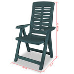 vidaXL Chaises inclinables de jardin lot de 6 Plastique Vert