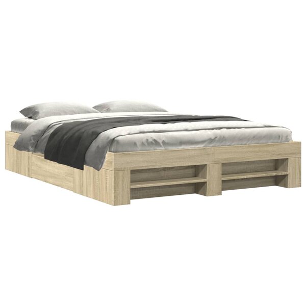 vidaXL Cadre de lit sans matelas chêne sonoma 160x200 cm