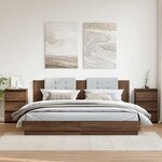 vidaXL Tables de chevet 2Pièces Chêne marron 40x35x62 5cm Bois ingénierie