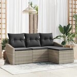 vidaXL Ensemble de canapé de jardin avec coussin 4 Pièces Gris clair