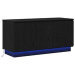 vidaXL Meuble TV avec LED Chêne noir 100 x 38 x 49 cm