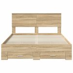 vidaXL Cadre de lit Chêne Sonoma 140 x 190 cm Bois d'ingénierie