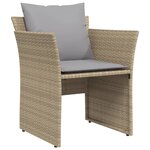 vidaXL Chaise de jardin avec tabouret beige résine tressée