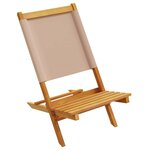 vidaXL Chaises de jardin pliantes lot de 4 taupe tissu et bois massif
