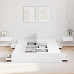 vidaXL Cadre de lit avec rangement avec tête de lit Blanc 140 x 200 cm