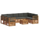 vidaXL Ensembles de canapés avec coussin 10 Pièces Naturel et Anthracite