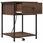 vidaXL Cabinet de chevet avec tiroir Chêne marron 42 x 41 x 56 cm