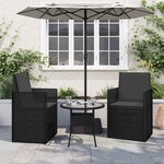 vidaXL Coussins de siège et de dos 2 Pièces Anthracite 47 x 45 x 2 cm