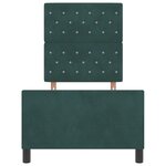 Cadre de lit vidaXL Vert foncé 80x200 cm Velours