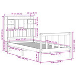 vidaXL Lit bibliothèque sans matelas 90x190 cm bois de pin massif