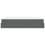 vidaXL Cadre de lit avec matelas avec matelas 2 Pièces Gris Foncé tissu