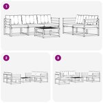 vidaXL Ensemble de canapés d'extérieur 6 Pièces Blanc et crème