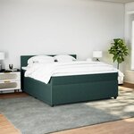 vidaXL Sommier à lattes de lit et matelas Vert foncé 180x200cm Velours