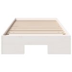 vidaXL Cadre de lit surélevé avec stockage Blanc Bois massif en pin