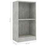 vidaXL Bibliothèque gris béton 40x24x75 cm bois d'ingénierie