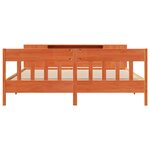 vidaXL Lit bibliothèque sans matelas cire marron 180x200 cm pin massif