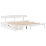 vidaXL Cadre de lit sans matelas blanc 200x200 cm bois massif de pin
