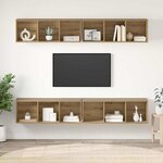 vidaXL Meuble TV mural 4 Pièces chêne artisanal 37 x 37 x 107 5 cm
