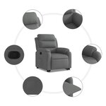 vidaXL Fauteuil inclinable Gris foncé Tissu