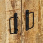 vidaXL Meuble à Chaussures avec étagère Noir Bois de manguier massif