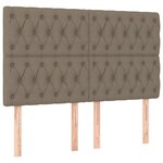 vidaXL Sommier à lattes de lit avec matelas Taupe 160x200 cm Tissu