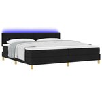 vidaXL Lit à ressort LED avec matelas avec LED Noir 200 x 200 cm tissu