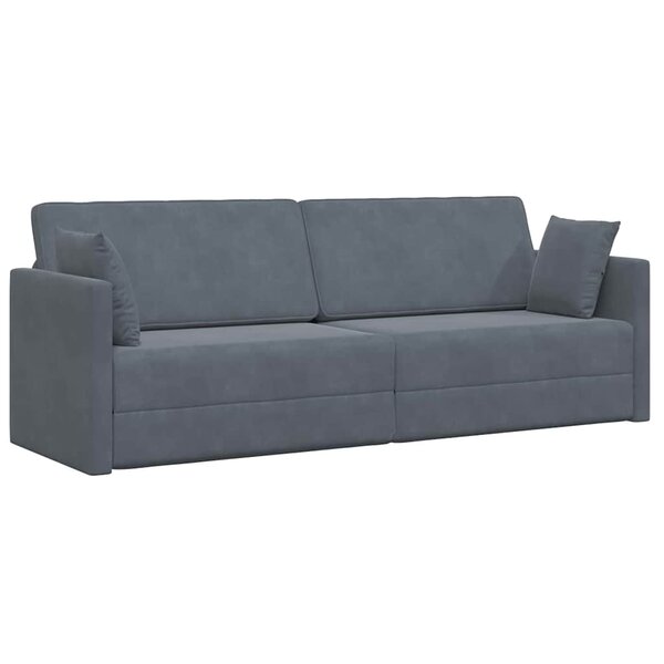 vidaXL Canapé-lit au sol 200cm Gris foncé Velours