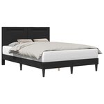 vidaXL Cadre de lit avec bandes LED Noir 120 x 190 cm Simili cuir