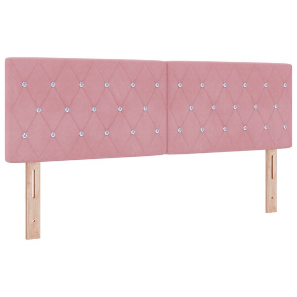 tête de lit vidaXL avec boutons en cristal capitonnés rose 140 cm en velours