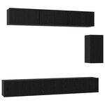vidaXL Ensemble meuble TV 6 Pièces Chêne Noir 100 x 30 x 30 cm