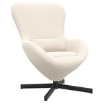 vidaXL Fauteuil œuf Crème 63 x 73 x 90 cm