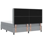 Lit à ressorts avec matelas vidaXL Gris clair 180x200 cm Tissu
