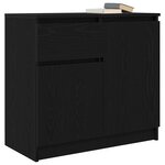 vidaXL Buffet avec tiroir chêne noir 71x35x65 cm bois d'ingénierie